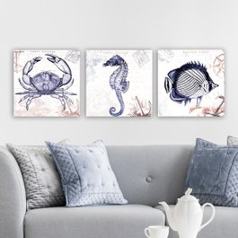 Wallity DRPRC12 Conjunto de 3 Pinturas Decorativas en Lienzo Multicolor